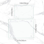 Tempered Glass Cutting Board for Kitchen, Clear Glass Board for Countertop, with Non-Slip Feet, Heat Resistant, Large Size 12x16" 2Pcs, Small Size 12x8" 2Pcs