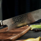 Seido Knives Kiritsuke Damascus Steel Chef Knife Epoxy Resin Stabilized Wood Handle Professional Kitchen Knife VG10 High Carbon Stainless Steel, Ruby Red