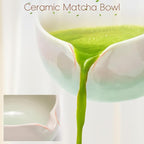 Matcha Whisk Set, Ceramic Matcha Set Includes Bowl & Holder, Bamboo Whisk (Chasen), Scoop, Spoon and Sifter, 6PCS Matcha Kit Covers Everything Needed for Making Matcha (Green)