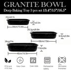3-Pack Roasting Pans for Ovens Turkey Roaster Pan set Deep Lasagna Baking Pan,17/15/13Inch Spotted Enamel Steel Vessel Used for Cake Dinners Cooking Safe Easy to Clean Bakeware Merry Christmas Gift