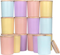 SHOWIN Thick Candle Jars for Making Candles 16 Pcs, 7 OZ Empty Jars with Wood Lids for Candle Making, Sample Container, Colourful