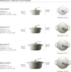 Vermicular Oven Pot 2.0 | Lightweight Enameled Cast Iron Pot | 14cm (1 Qt) | Non-Toxic | Induction-compatible | Dutch Oven | Made in Japan | Sea Salt White