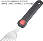 KSENDALO 13.15" Fish Spatula Stainless Steel with Silicone Handle, Flexible Slotted Egg Spatula with Thin Blade for Easier Cooking Flipping Frying Grilling Egg Fish Meat or more