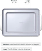 Caraway Non-Stick Ceramic Baking Sheet Duo - Naturally Slick Ceramic Coating - Non-Toxic, PTFE & PFOA Free - 18 x 13" Large & 15 x 10" Medium - Perracotta
