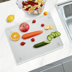 Tempered Glass Cutting Board for Kitchen, Clear Glass Board for Countertop, with Non-Slip Feet, Heat Resistant, Extra Large Size 18x24" 1Pcs