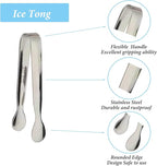 12PCS Ice Tongs Mini Sugar Tongs 4.25Inch Stainless Steel Small Serving Tong, Small Kitchen Tong for Appetizers,Tea Party, Coffee Bar, Desserts (Silver-12pcs)