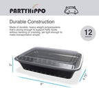 PARTYHIPPO Small Meal Prep Containers Single Lids, 12 OZ 12-pack, Food Storage Bento BPA Free | Stackable | Reusable Lunch Boxes, Microwave/Dishwasher, Freezer Safe,Portion Control