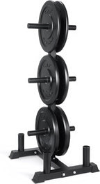 CAP Barbell 2-Inch Olympic Bumper Plate Weight Set with 6 Post Rack | 100-370 lbs | Multiple Options