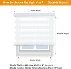 Persilux Window Shade, Cordless Blinds & Shades (41" W x 72" H, White), Light Filtering Roller Shade, Polyester, Safety Design, Room Darkening