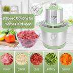 24 Cup Large Capacity Food Processors,Meat Grinder Veggie Chopper with Stainless Steel Bowl,3 Speeds,4 Bi-Level Bladesand Spatula for Baby Food,Meat,Onion,Vegetables,Fruits