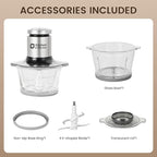 Kitchen in the box Mini Food Processor, Electric Meat Grinder & Food Chopper with 400W Powerful Veggie Chopper-One 3 Cup Bowl & S Blades for Meat/Fish/Vegetable/Baby Food