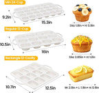 CAKETIME 3 Pack Silicone Bakeware Set, Metal Reinforced Frame Silicone Muffin Pans for Baking Nonstick with Handle,12 & 24 Cup Muffin Pans and 12-Cup Mini Loaf Pan, BPA Free
