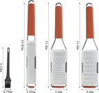 Cambom Lemon Zester Grater Three-piece Suit - Heavy Duty Kitchen Tool for Parmesan Cheese, Ginger, Garlic, Nutmeg, Chocolate, Vegetables，Fruits，Stainless Steel Grater Dishwasher Safe Red