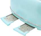 Haden Heritage 4 Slice Wide Slot Stainless Steel Toaster with Adjustable Browning Control & Non-Slip Feet, Turquoise & Chrome