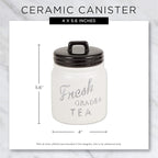 DII Kitchen Accessories Collection Ceramics, Jar Canister Set, Dark Green, 3