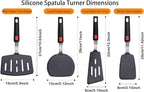 Silicone Spatula Turner Set of 4, Wiztoynia 600°F Heat Resistant Cooking Spatulas for Nonstick Cookware, BPA Free Rubber Spatula Large Kitchen Utensils Set for Egg, Pancake, Burger, Fish