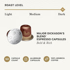 Peet's Coffee, Dark Roast Espresso Capsules, Compatible with Nespresso Original Machines - Major Dickason's Blend Intensity 11, 50 Count (5 Boxes of 10 Espresso Capsules)