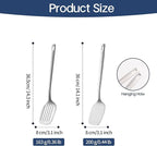 Professional Stainless Steel Cooking Utensils Set, 2 Pcs Metal Spatula Wok Turner, Wok Spatula Kitchen Cooking Tools for Sauteing, Flipping, Grilling (Dishwasher Safe)