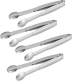 MSY BIGSUNNY 6" Premium Stainless Steel Sugar Cube Tongs Ice Tongs, Mini Serving Tongs Appetizers Tongs - Set of 4 (Silver)