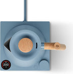 Fellow Corvo EKG Pro Electric Tea Kettle - Quick Heating, Precise Temperature Control Electric Kettle, Scheduling, Built-in Brew Timer for Boiling Water - Hazy Blue with Maple Handle - 0.9 Liter