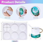 LET'S RESIN Extra Deep Resin Coaster Molds Silicone, 4 Inches Large 6 Cavity Silicone Molds for Resin, Round Epoxy Coaster Molds for Cups Mats, DIY Craft