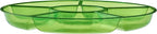 Plasticpro 6 Sectional Round Plastic Serving Tray/Platter (2, Green)