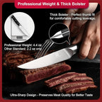 Steak Knives,4.5 Inch Steak Knife Set of 4,Micro-Cutting Point Serrated Edge,Razor Sharp Kitchen Knife,50CR15MOV Stainless Steel,Dishwasher Safe,Ergonomic Handle And Full Tang Design With Gift Box