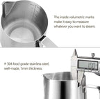 HOOMIL Milk Frothing Pitcher, 32oz/900ml Stainless Steel Steaming Pitcher Barista Milk Frother Cup Jug for Espresso Machine Coffee Cappuccino Latte Art - Silver