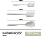 Trudeau Confetti Silicone Utensil Set – 11" Spatula, 11" Spoonula & 8" Small – Reinforced hybrid flexible silicone, BPA-free, heat resistant to 428°F, ergonomic & dishwasher safe.