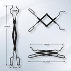 FEED GARDEN 32 Inch Fireplace Poker and 26 Inch Fireplace Tongs Set for Fire Pit Fireplace Tools Accessories Log Grabber Set For Camping Wood Stove Patio Campfire Picnic Indoor Outdoor