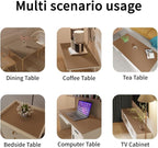 Table Cover Rectangle - 16x36 Inch Waterproof Can Cover Up Defects Protect The Surface of Furniture from Scratches Can Be Used for Dresser Bedside Table(Mud Color+Champagne Gold 16x36)