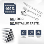 Silverware Set,SANTUO Stainless Steel Knives Spoon Forks Set for Home, Kitchen and Restaurant, Mirror Polished& Dishwasher Safe (24pcs-Dinner knives set)