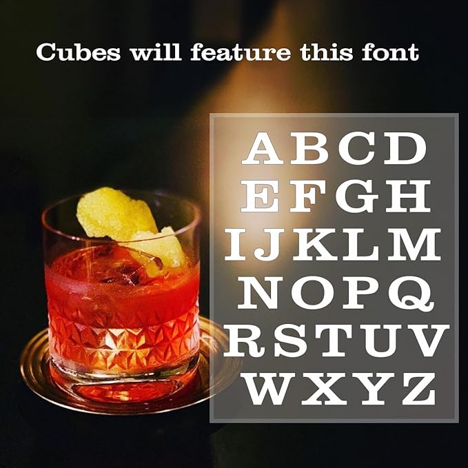 Letter E Monogram Ice Cube Mold Custom Ice Cube Mold 2 Inch Big Initials Silicone Ice Cube Tray Gifts for DAD Gifts for Him