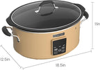 HOMECOOKIN Slow Cooker, Extra Large 10 Quart Digital Programmable Slow Cookers with Timer, Dishwasher Safe Glass Lid & Crock, Kitchen Appliance for Families and Gatherings, Brown