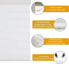 Persilux Cordless Zebra Blinds for Windows Free-Stop Window Shades (35" W X 47" H, Cream) Dual Layer Light Control for Day and Night, Light Filtering Sheer Shades for Home, Easy to Install