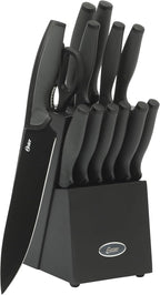 Oster Slicecraft 14 Piece High Carbon Stainless Steel Knife Block Cutlery Set - Black- Cuchillos Para Cocina