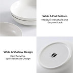 Y YHY 9.75" Large Pasta Bowls, 50 Ounces Big Salad Bowls, Ceramic Serving Bowl Set of 4, Wide and Shallow Bowls Set, Microwave and Dishwasher Safe, White