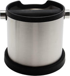 Espresso Knock Box, Capacity 60.8oz/1800ML Stainless Steel Coffee Grounds Container Waste Bin Coffee Tools for Barista and Non-slip Base (Silver)