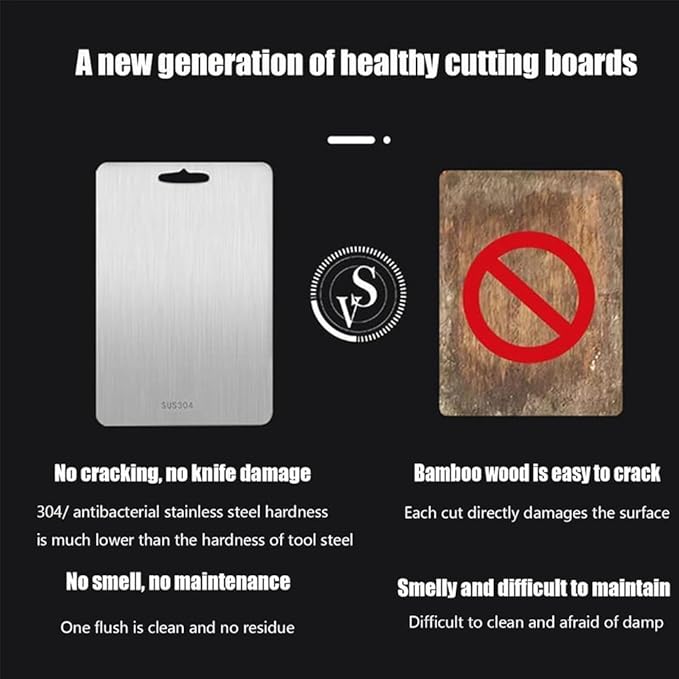 Titanium Cutting Board - 100% Pure Titanium Cutting Boards for Kitchen - Cutting Edge Hygiene & Durability, Home Cooking