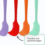 Elihome Chef Series 3 Piece Silicone Spatula Set - 600°F Heat Resistant Non Stick Rubber Kitchen Scraper Spatulas for Cooking, Baking, and Mixing – BPA Free and LFGB Certified Silicone, Purple Color
