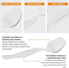 18 Count Disposable Clear Plastic Serving Spoons for Buffet, Large Serving Spoons Heavy Duty Disposable Serving Utensils for Catering Wedding Holiday Party Events (Clear, 18pcs spoons)