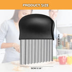Large Crinkle Cutter, Stainless Steel Wavy Cutter with Non-Slip Handle, French Fry Cutter, Crinkle Potato Slicer, Chopping Tools for Potatoes Carrot Fruit Vegetable (A Set: 1 Pcs)
