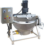 26.5Gallon/100L Jacketed Kettle Large Electronic Tilting Sugar Jam Gas Boiling Machine Commercial Electric Jacketed Pot with Stirring and Edge Scraping 220V 60HZ Three-phase 1100W
