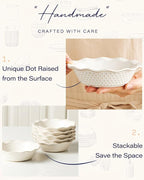 getstar Ceramic Mini Pie Pan Set of 6, Small Pie Dish for Baking, Non-Stick, Oven & Dishwasher Safe, Quiche Baking Dish, Pie Plate, Deep Dish Pie Pan (Dots)