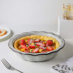 Ceramic Pie Pan, 9 Inches Pie Plate, Pie Dish for Dessert Kitchen, Round Baking Dish Pan for Dinner, Wrapping Upgrade, Reactive Glaze (Variable Grey)