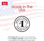 Melitta #4 Cone Coffee Filters, Natural Brown, 100 Count (Pack Of 6), 600 Total Filters - Fits all 8-12 Cup Cone Coffee Makers and Pour-Overs, Compostable, Tear-Resistant, Made in USA