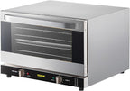 VEVOR Commercial Convection Oven, 47L/43Qt, Half-Size Conventional Oven Countertop, 1600W 4-Tier Toaster w/Front Glass Door, Electric Baking Oven w/Trays Wire Racks Clip Gloves, 120V