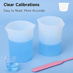 Gartful 450ml Large Silicone Measuring Cups, 15OZ Reusable Squeeze and Pour Resin Cups for Epoxy, Casting Molds, Slime, Craft Art Projects, Cup Making, Waxing, 4 Packs