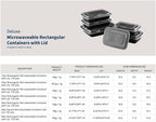 TIYA Food Containers - 58 oz Bulk 150 Pack with Lids - Rectangular Plastic To-Go Containers - Reusable, Microwavable, Dishwasher Safe - Leak-Proof for Meal Prep - BPA-Free