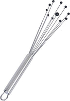 Restaurantware-German Standard 10.6 Inch Ball Whisks, 24 Kitchen Whisks With Silicone Balls - Ergonomic Handle, Dishwashable, Stainless Steel Manual Egg Beater, Durable, For Whisking, Stirring, Mixing